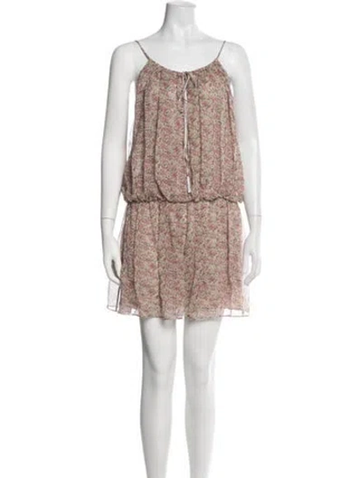 Pre-owned Celine Silk Mini Dress In Green