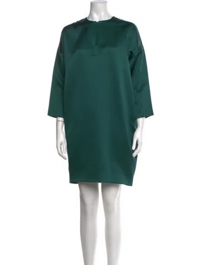 Pre-owned Celine Silk Mini Dress In Green