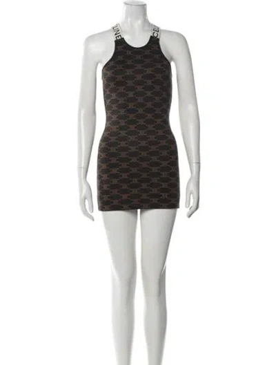 Pre-owned Celine Silk Mini Dress In Multi