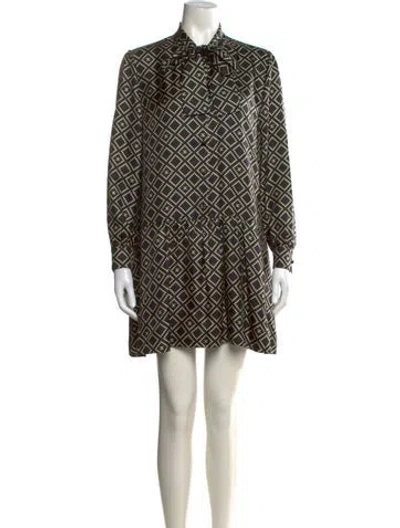 Pre-owned Celine Silk Mini Dress In Multicolor