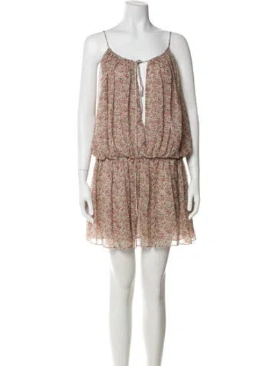 Pre-owned Celine Silk Mini Dress In Neutral