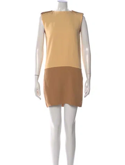 Pre-owned Celine Silk Mini Dress In Neutral