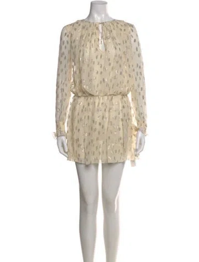 Pre-owned Celine Silk Mini Dress In Neutral