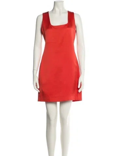 Pre-owned Celine Silk Mini Dress In Orange