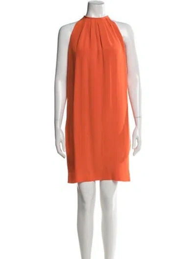 Pre-owned Celine Silk Mini Dress In Orange