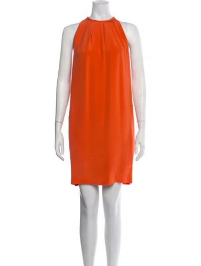 Pre-owned Celine Silk Mini Dress In Orange