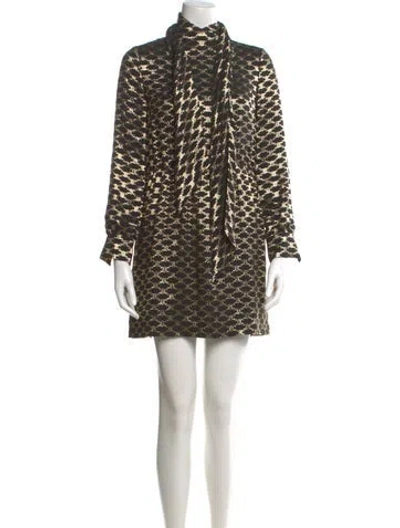Pre-owned Celine Silk Mini Dress W/ Tags In Multi