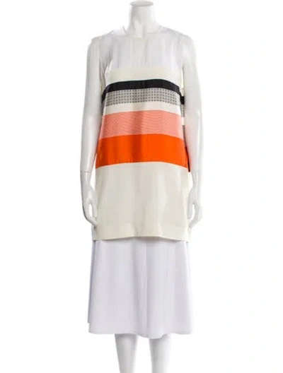 Pre-owned Celine Silk Mini Dress In White