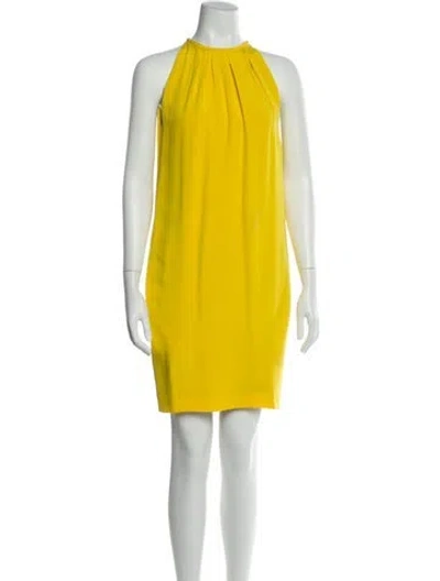 Pre-owned Celine Silk Mini Dress In Yellow