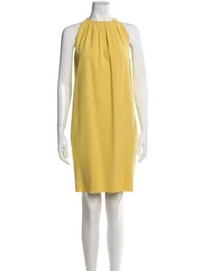 Pre-owned Celine Silk Mini Dress In Yellow