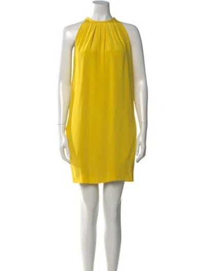 Pre-owned Celine Silk Mini Dress In Yellow
