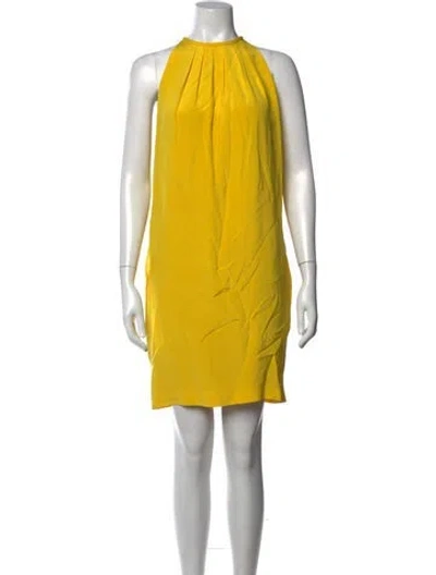 Pre-owned Celine Silk Mini Dress In Yellow