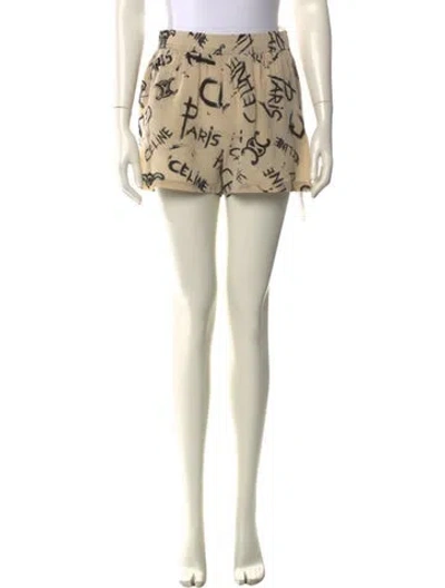 Pre-owned Celine Silk Mini Shorts In Neutrals