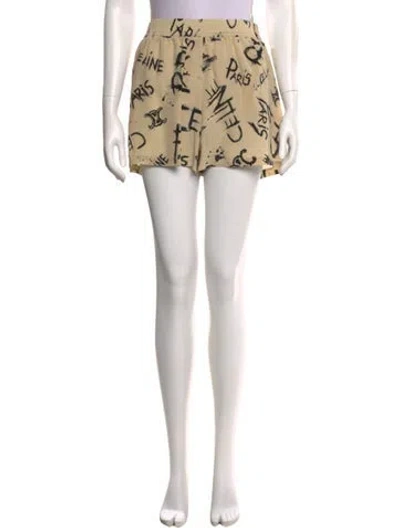 Pre-owned Celine Silk Mini Shorts In Neutrals