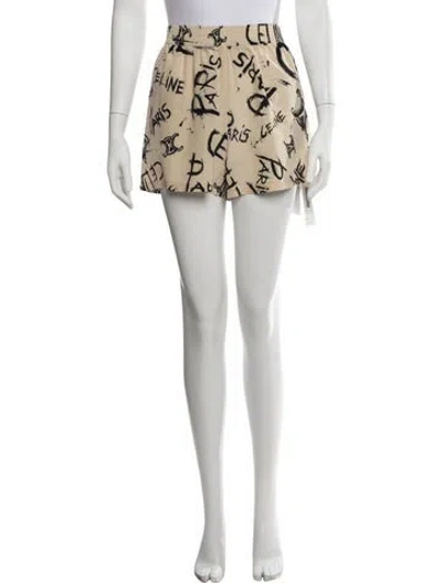 Pre-owned Celine Silk Mini Shorts W/ Tags In Neutrals