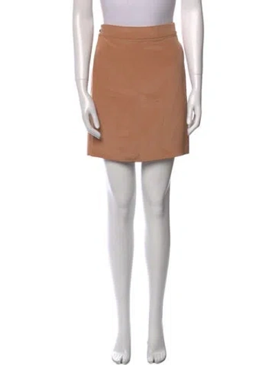 Pre-owned Celine Silk Mini Skirt In Brown