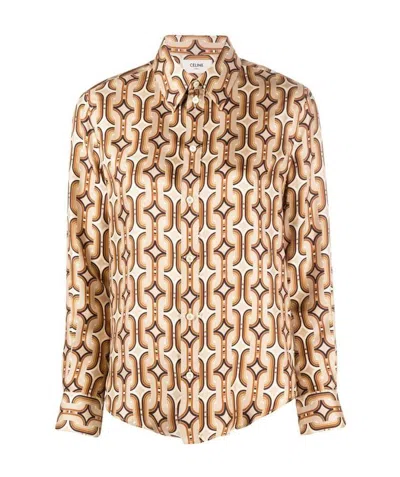 Celine Silk Multi-color Printed Shirt