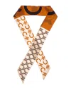 Celine Silk Neck Bow In Orange