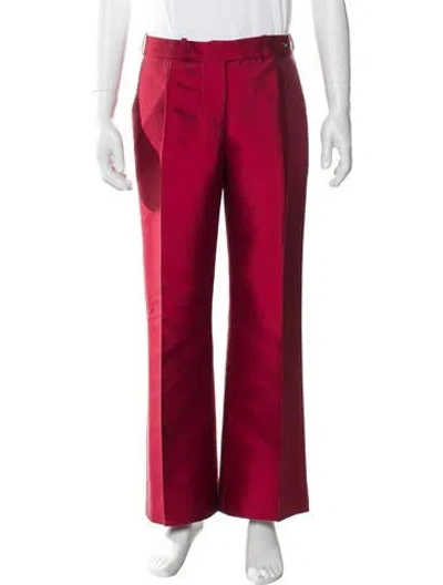 Pre-owned Celine Silk Pants In Red