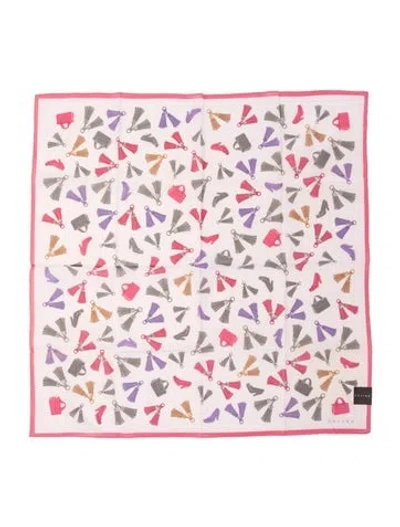 Pre-owned Celine Silk Patterned Scarf In Pink
