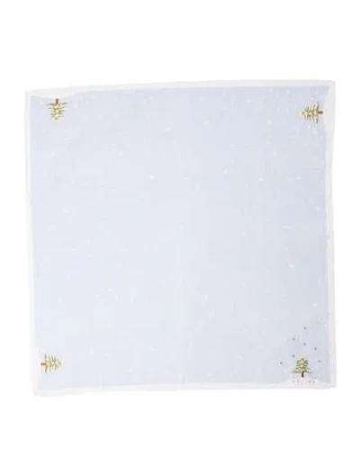 Pre-owned Celine Silk Polka Dot Print Scarf In Blue
