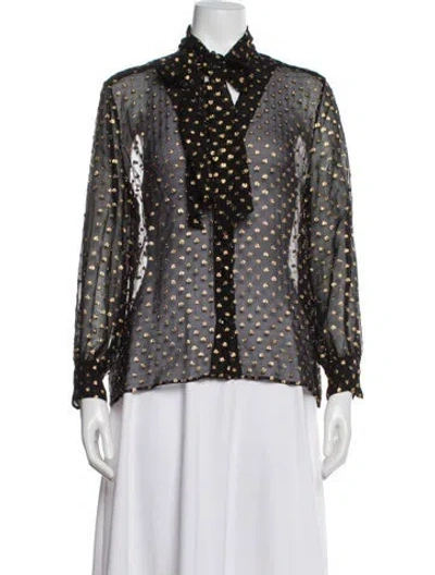 Pre-owned Celine Silk Printed Blouse