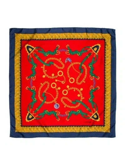 Pre-owned Celine Silk Printed Scarf In Black