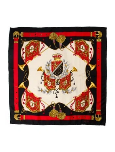 Pre-owned Celine Silk Printed Scarf In Black