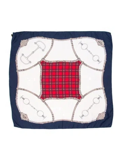 Pre-owned Celine Silk Printed Scarf In Blue