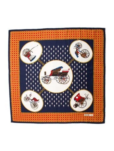 Pre-owned Celine Silk Printed Scarf In Multi