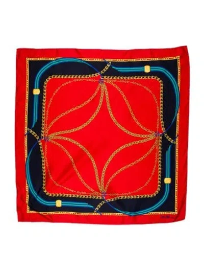 Pre-owned Celine Silk Printed Scarf In Multi