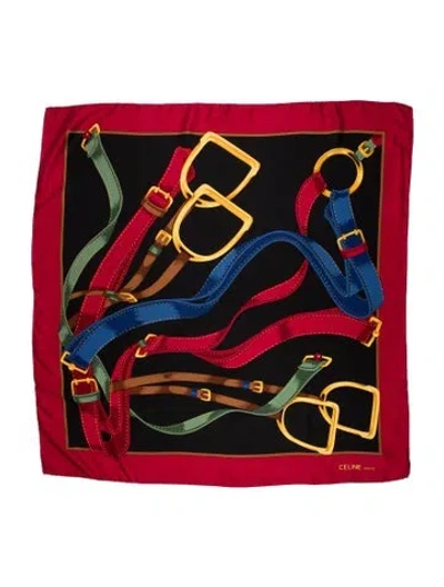 Pre-owned Celine Silk Printed Scarf In Multi