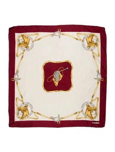Pre-owned Celine Silk Printed Scarf In Neutral