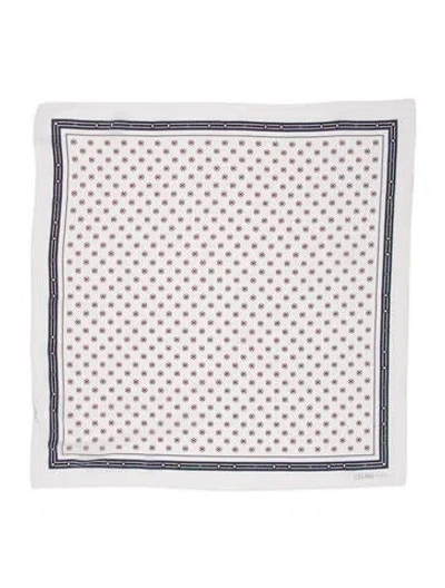Pre-owned Celine Silk Printed Scarf In White