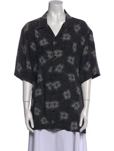 Pre-owned Celine Silk Printed Shirt W/ Tags In Black