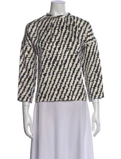 Pre-owned Celine Silk Printed Top In Neutral