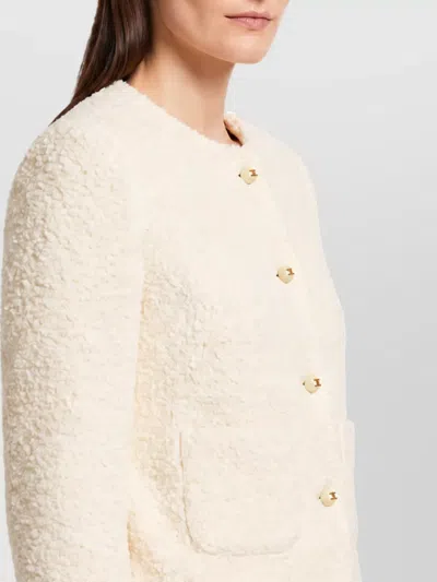 Celine Silk Single-breasted Coat In Neutral