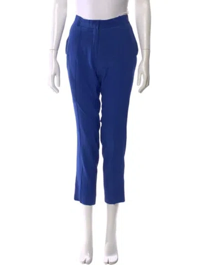 Pre-owned Celine Silk Straight Leg Pants In Blue
