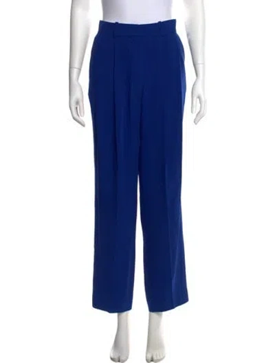 Pre-owned Celine Silk Straight Leg Pants In Blue