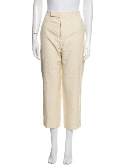 Pre-owned Celine Silk Straight Leg Pants In Neutral
