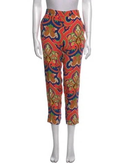 Pre-owned Celine Silk Straight Leg Pants In Pink