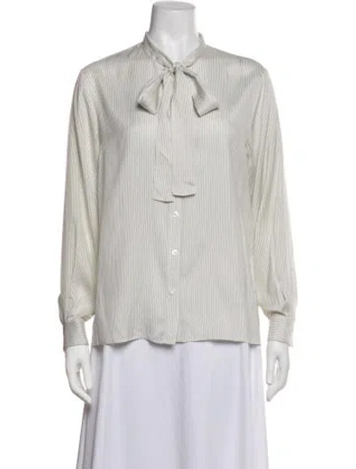 Pre-owned Celine Silk Striped Blouse In Neutrals