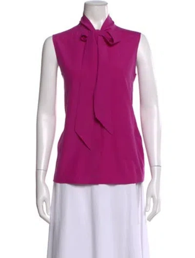 Pre-owned Celine Silk Tie Neck Blouse In Pink