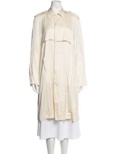 Pre-owned Celine Silk Trench Coat In Neutrals