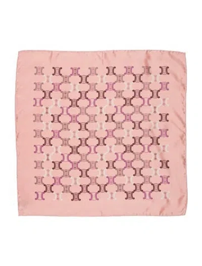 Pre-owned Celine Silk Triomphe Scarf In Pink