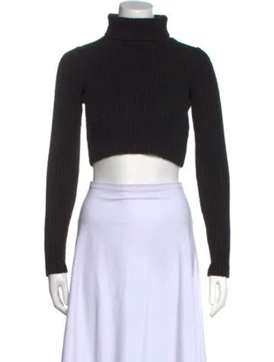 Pre-owned Celine Silk Turtleneck Sweater In Black