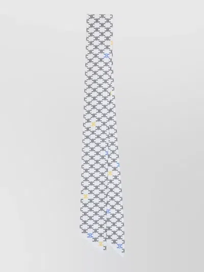 Celine Silk Twill Lavalliere Scarf Monogram Motif