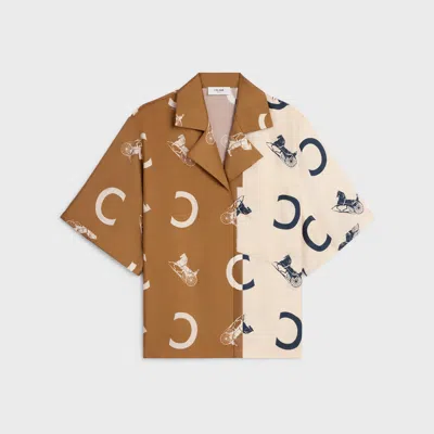 Celine Silk Twill Pajama Shirt In Gray