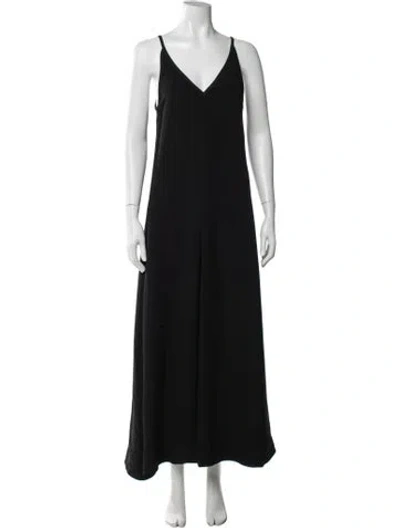 Pre-owned Celine Silk V-neck Jumpsuit In Black