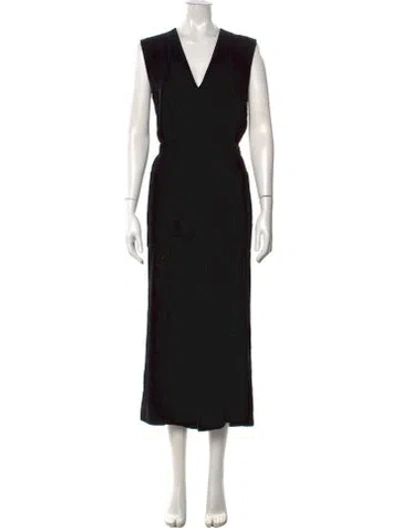 Pre-owned Celine Silk V-neck Jumpsuit In Black